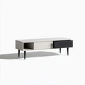 Prostokątny biało-czarny stolik kawowy z płyty MDF 120 × 60 × 45 cm