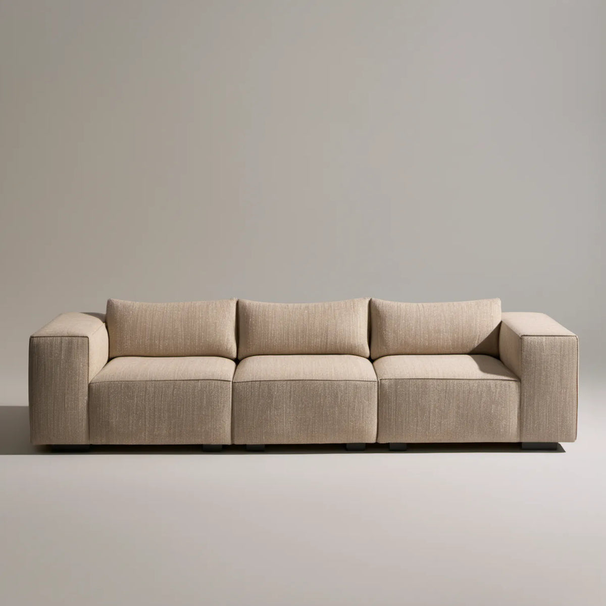 Beżowa sofa modułowa 3-osobowa z tkaniny, 240 x 95 x 78 cm