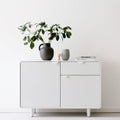 Biała komoda minimalistyczna z MDF, 120 x 40 x 80 cm