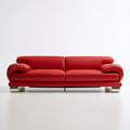 Czerwona sofa trzyosobowa z tapicerką PU 220 x 95 x 88 cm