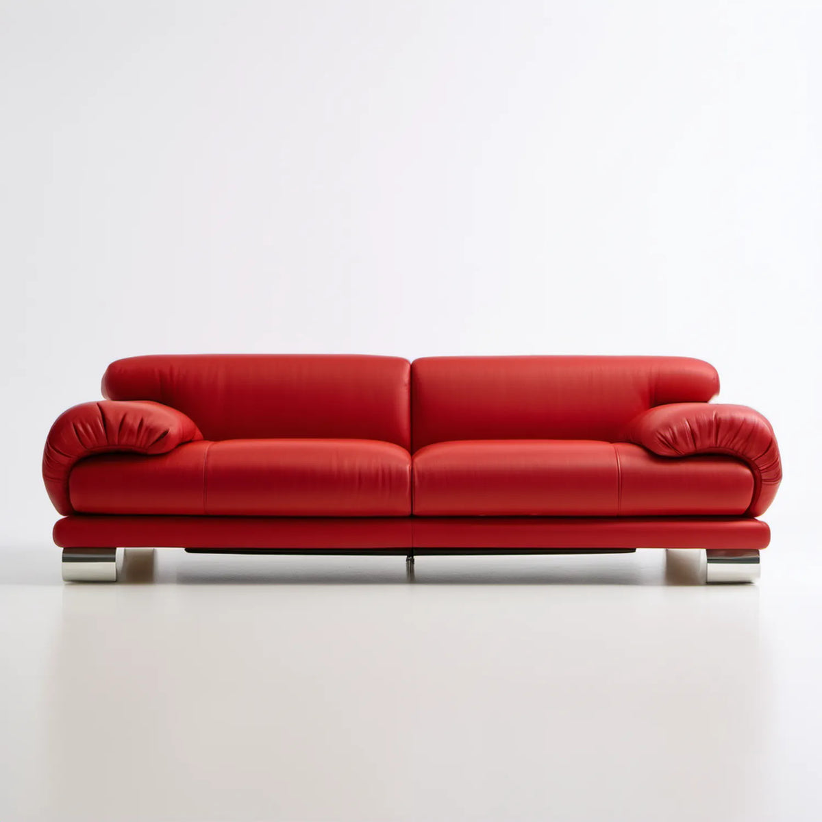 Czerwona sofa trzyosobowa z tapicerką PU 220 x 95 x 88 cm