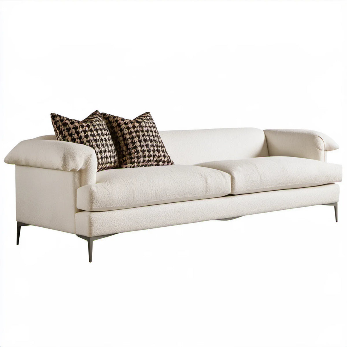 Trzyosobowa sofa z tkaniny bouclé kremowa 230 x 95 x 85 cm