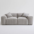 Dwuosobowa sofa modułowa ze sztruksu poliestrowego, jasnoszara, 180 x 95 x 75 cm