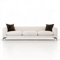 Trzyosobowa sofa kremowa z czarnymi nogami, 240 × 95 × 82 cm