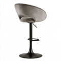 Obrotowy hoker barowy z oparciem, szary/czarny, 54 x 55 x 90-111 cm