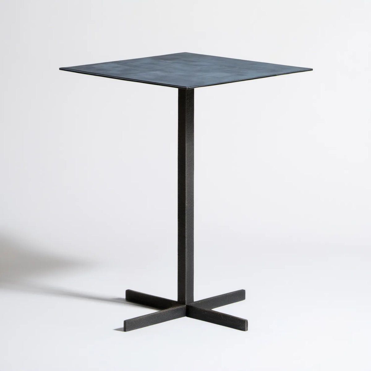 Czarny stół barowy kwadratowy z blatem MDF 60 x 60 x 110 cm