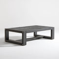 Prostokątny stolik kawowy aluminiowy czarny 110 x 60 x 40 cm
