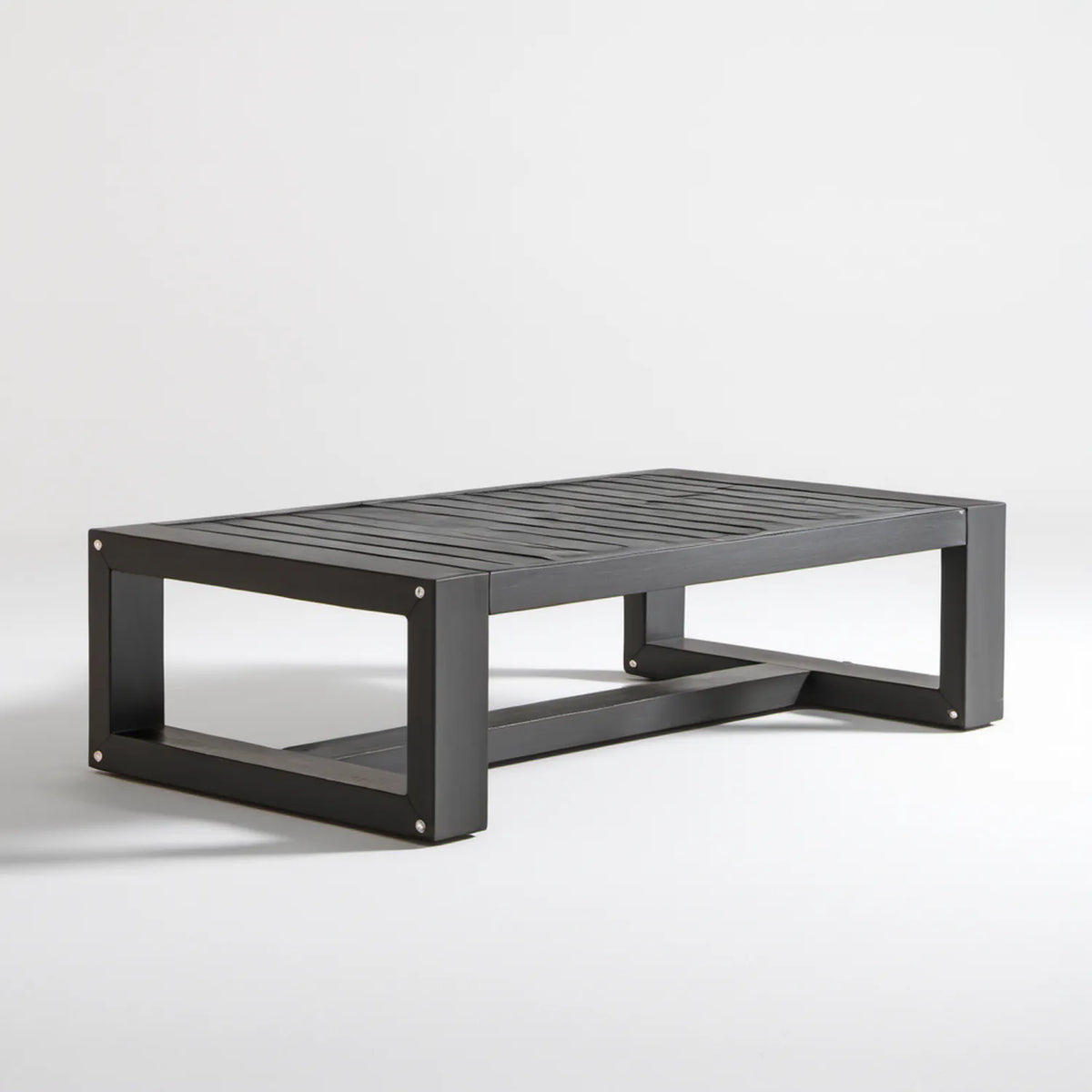 Prostokątny stolik kawowy aluminiowy czarny 110 x 60 x 40 cm