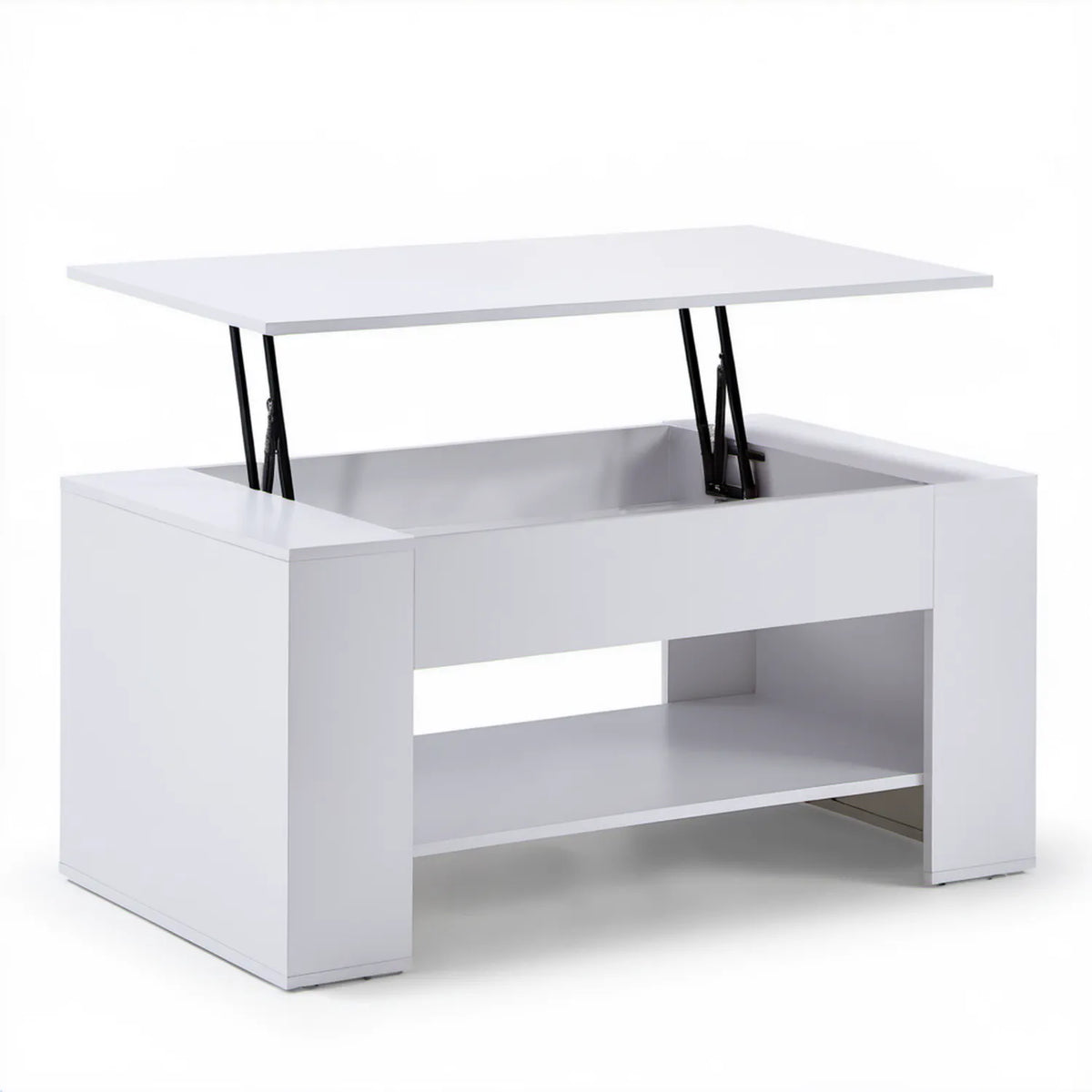 Biały stolik kawowy z podnoszonym blatem 100 x 50 x 43–63 cm